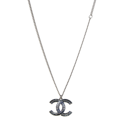 Chanel Crystal Baguette CC Necklace Blue 1 of 7
