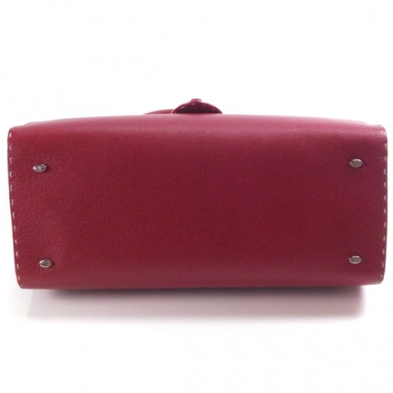 Leather Oversized Contrast Sticthed Flap Bag