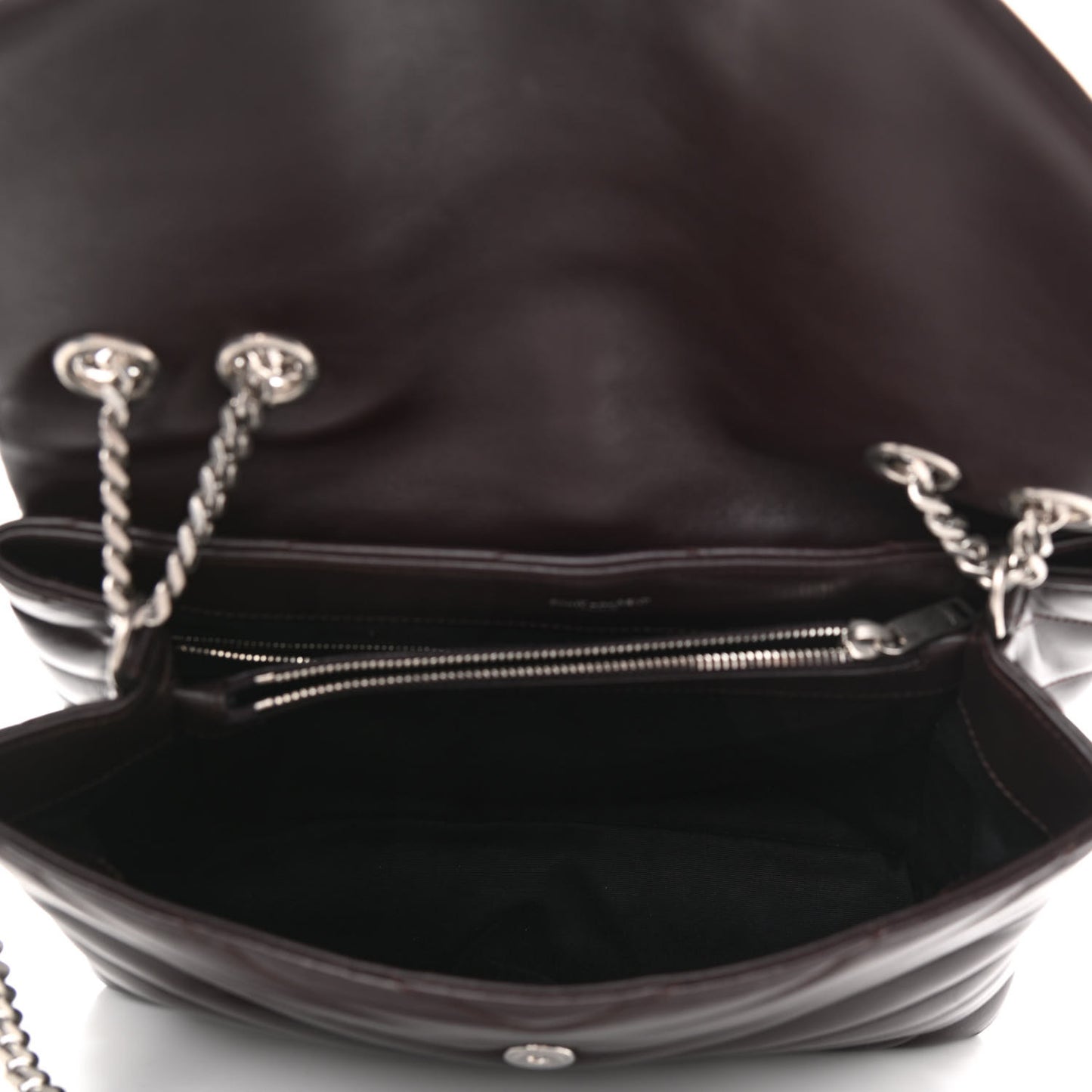 Calfskin Y Quilted Monogram Medium Loulou Chain Satchel Amaranto