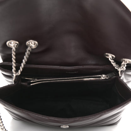 Saint Laurent Calfskin Y Quilted Monogram Medium Loulou Chain Satchel Amaranto 4 of 10