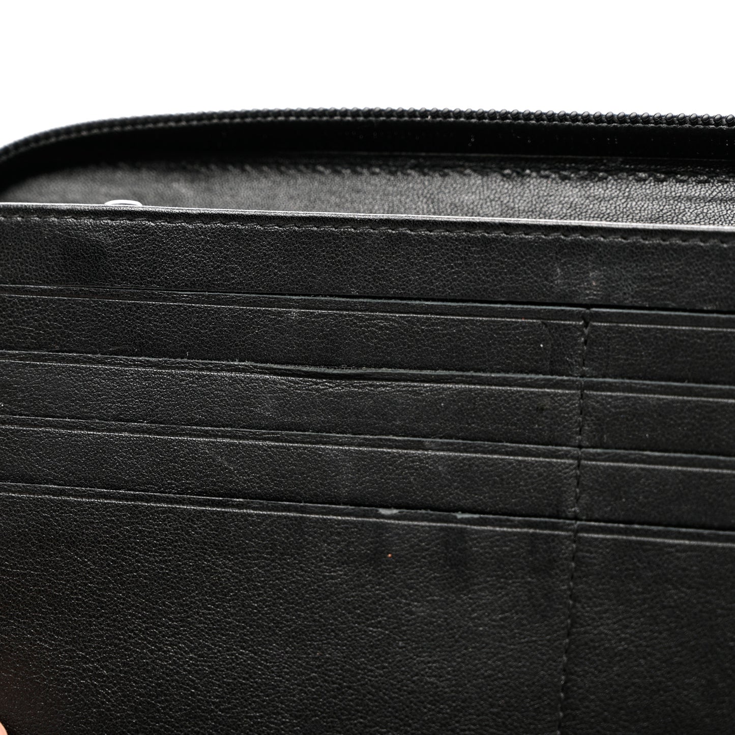 Caviar Large Timeless CC Zip Around Organizer Wallet Black