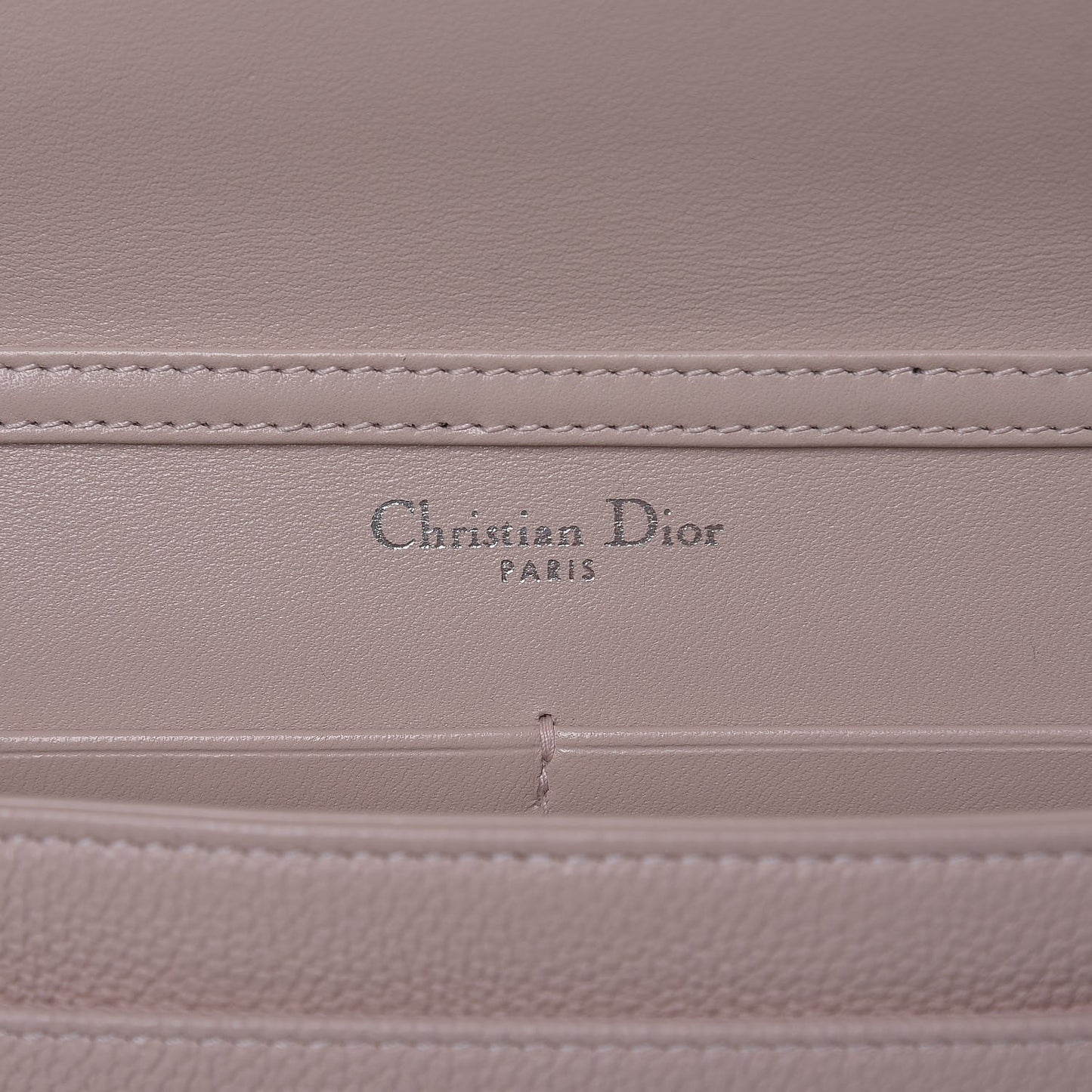 Grained Calfskin Diorama Wallet on Chain Pouch Rose Poudre