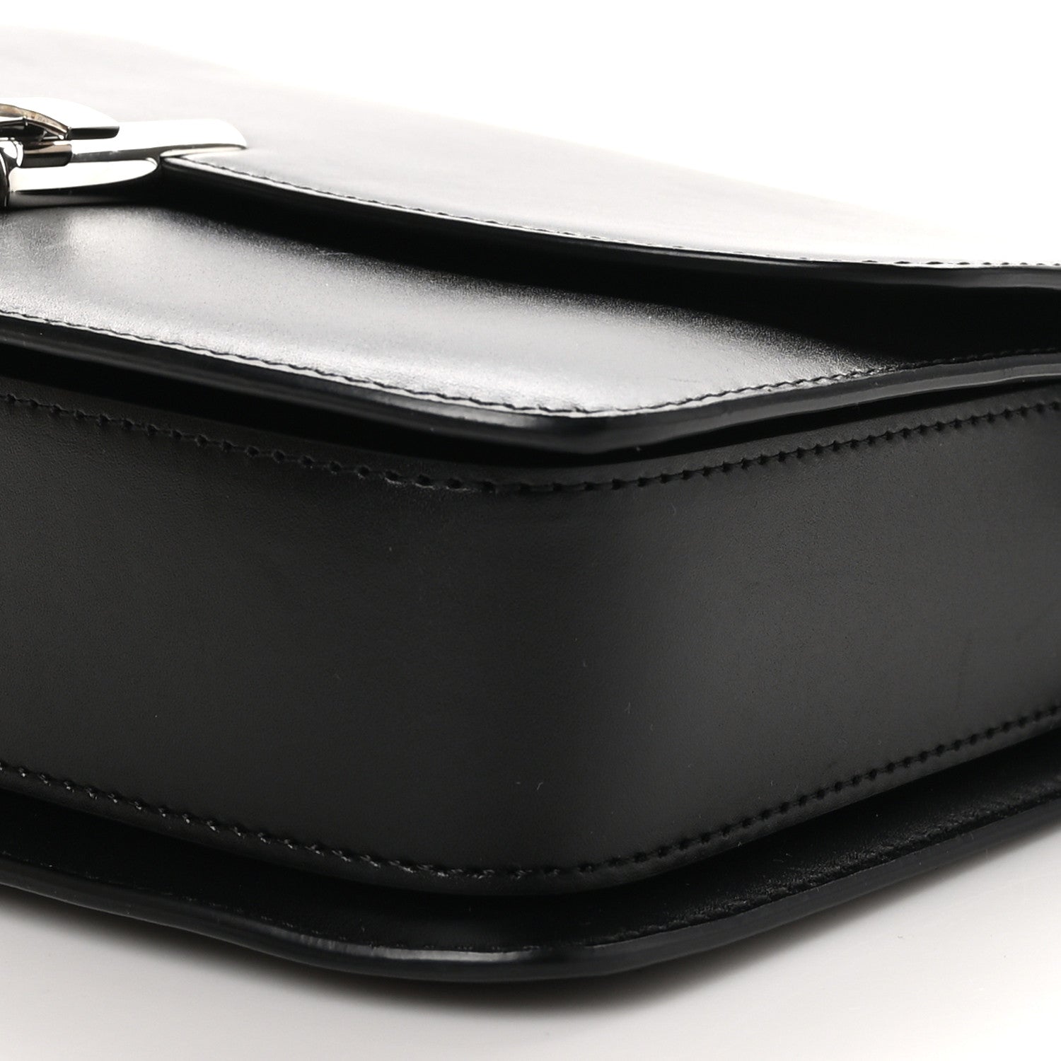 The Row Polished Saddle Calfskin Sofia 8.75 Shoulder Bag Black 9 of 9