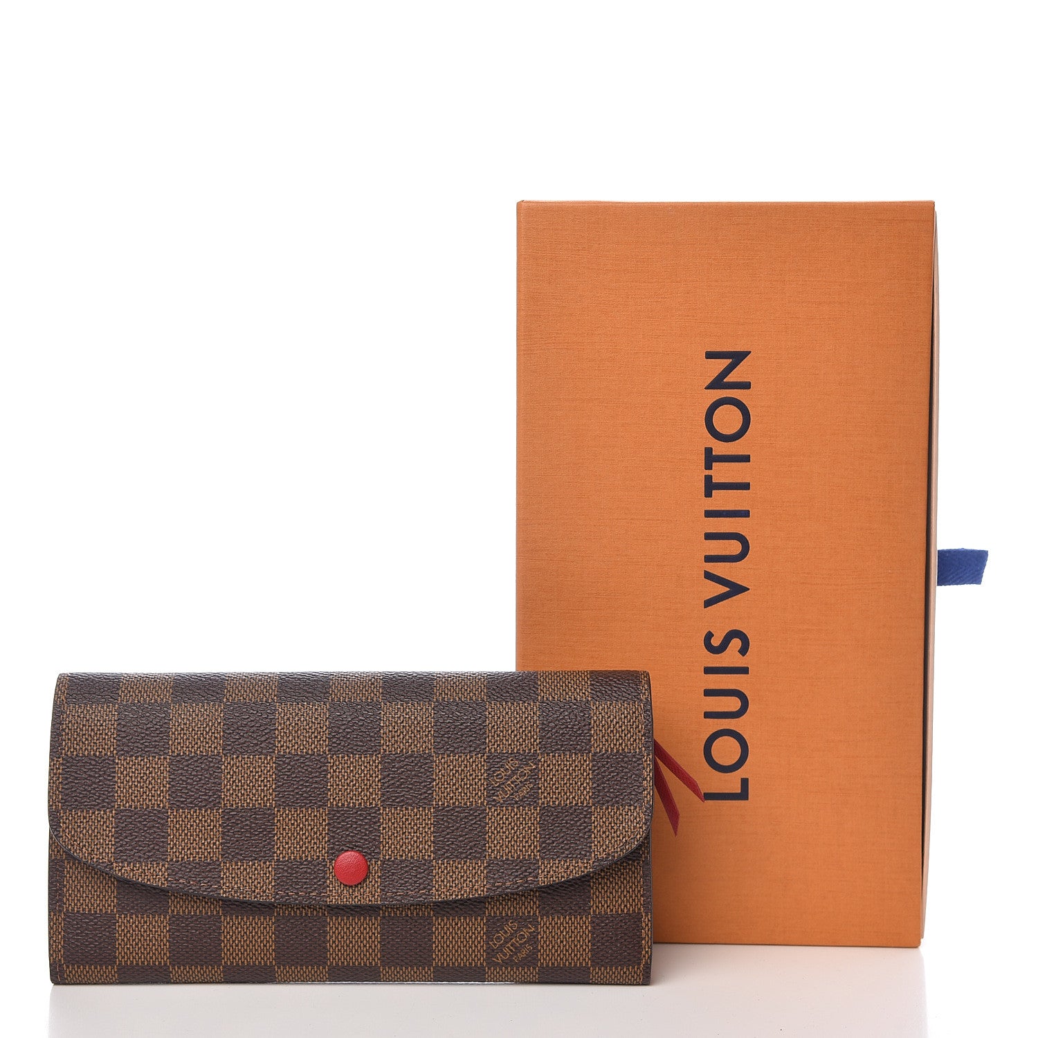 Louis Vuitton Damier Ebene Emilie Wallet Red 8 of 8