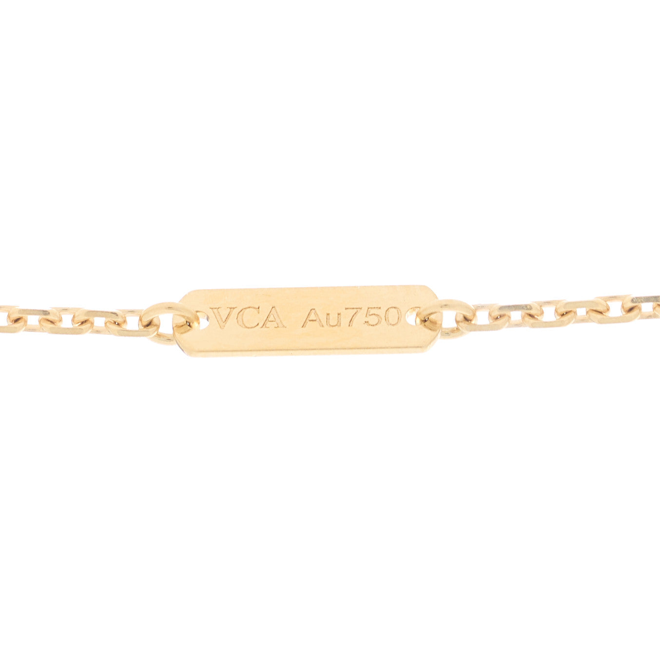Van Cleef & Arpels 18K Yellow Gold Mother of Pearl Vintage Alhambra Pendant Necklace 4 of 6