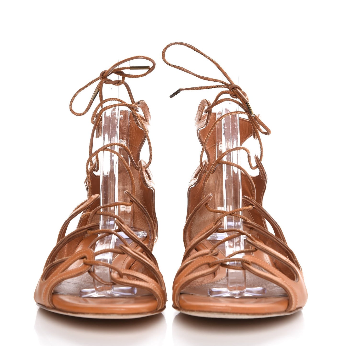 Caflskin Lace Up Gladiator Sandals 37.5 Tan
