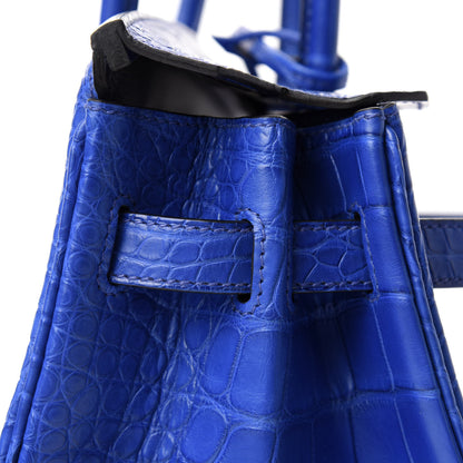 Hermes Matte Alligator Birkin 30 Bleu Electrique 13 of 34