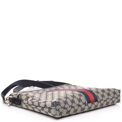 Gucci GG Supreme Monogram Web Flat Messenger Bag Navy 4 of 9
