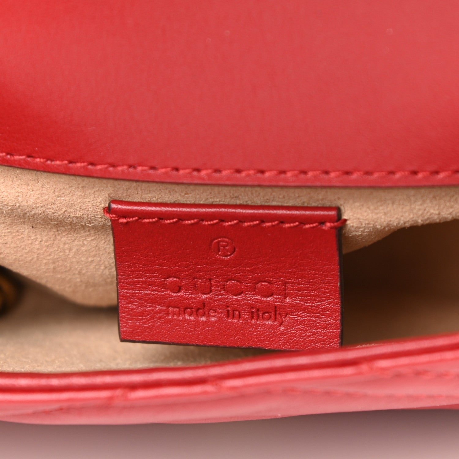 Gucci Calfskin Matelasse Super Mini GG Marmont Shoulder Bag Hibiscus Red 6 of 9