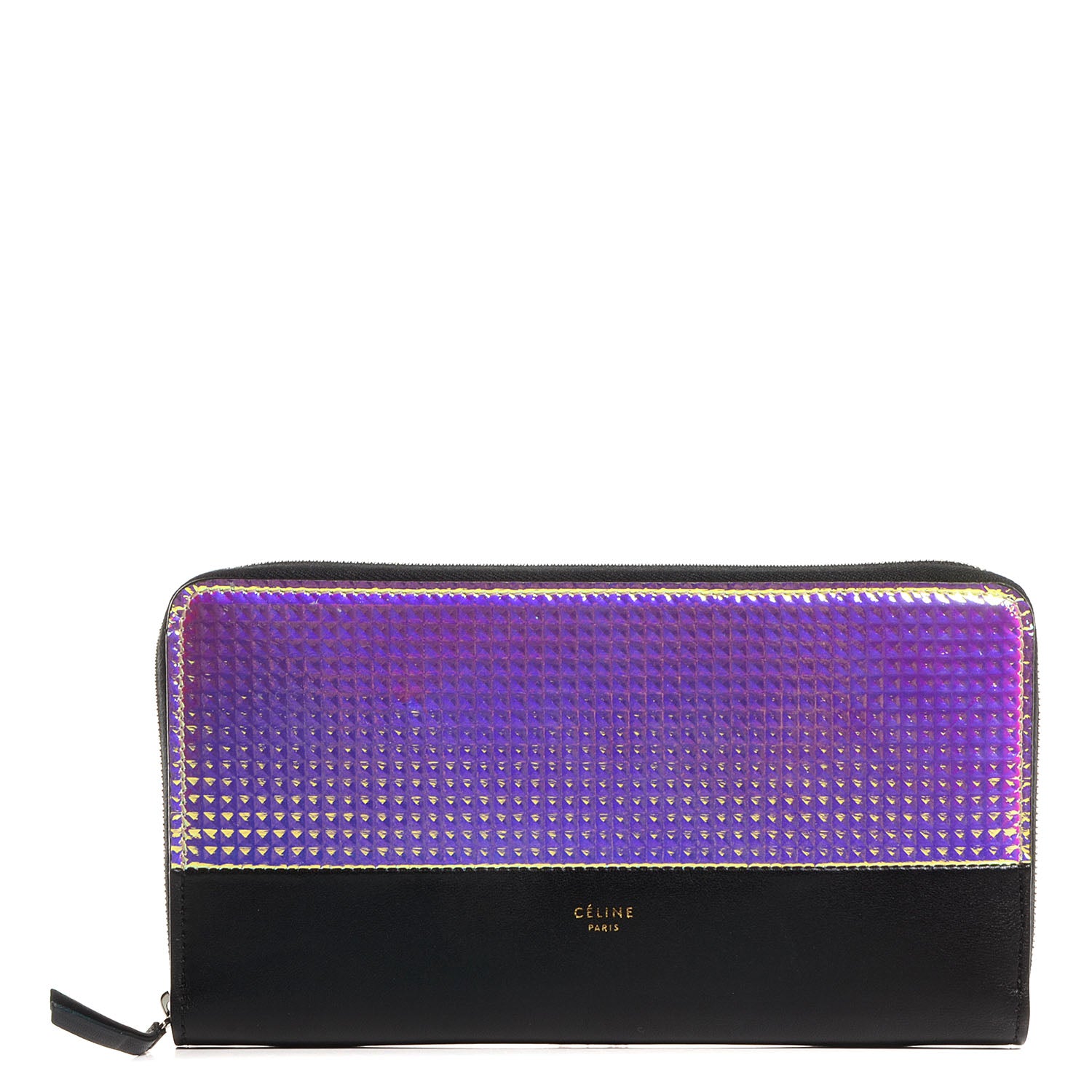 Celine Leather Hologram Holographic Zip Continental Wallet 1 of 9