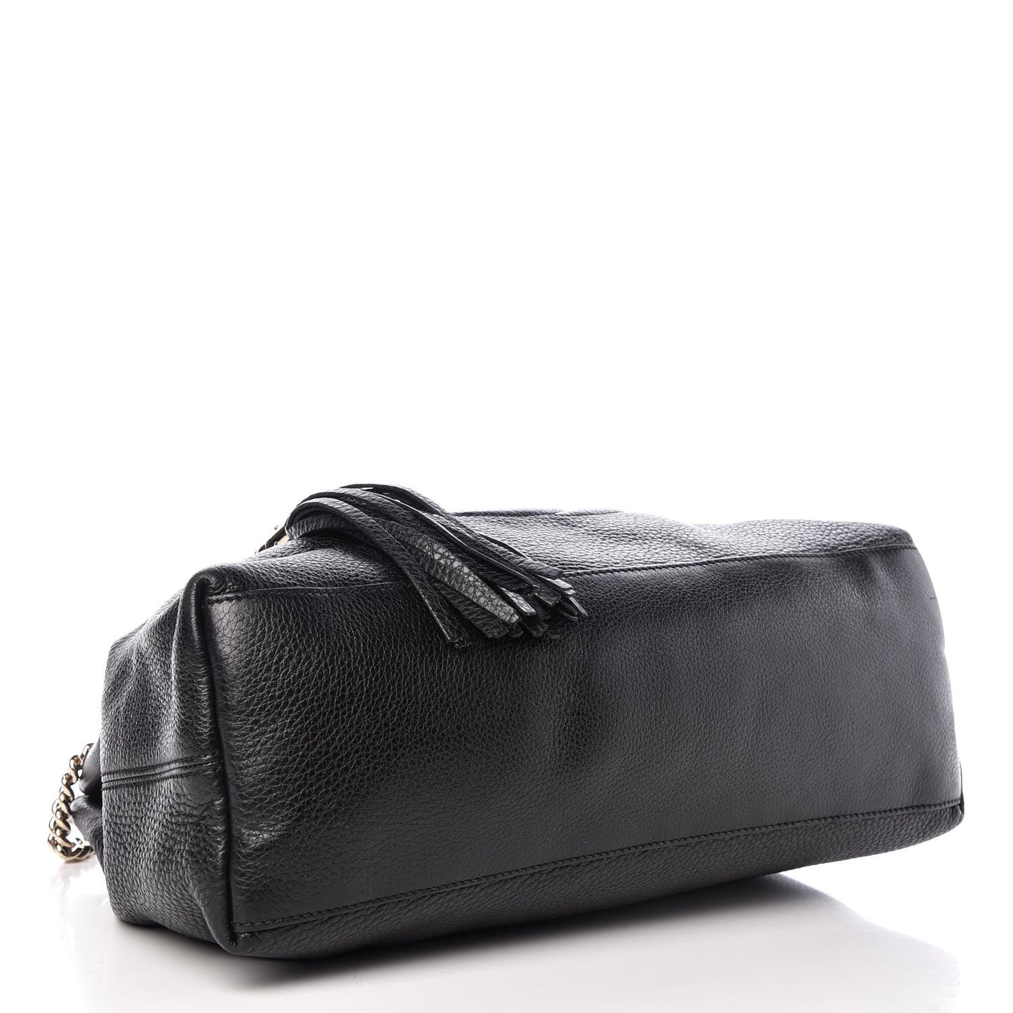 Pebbled Calfskin Medium Soho Chain Shoulder Bag Black