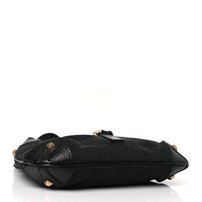 Gucci Monogram Mini Piston Lock Jackie O Hobo Black 4 of 9
