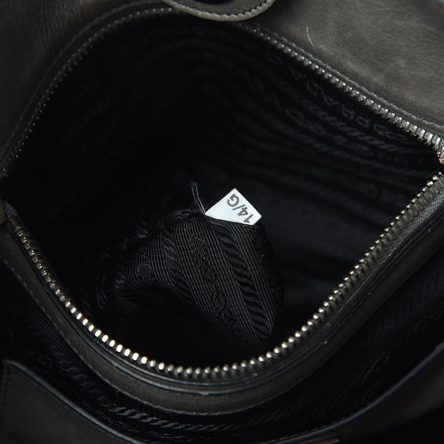 Glace Calf Twin Pocket Tote Marmo