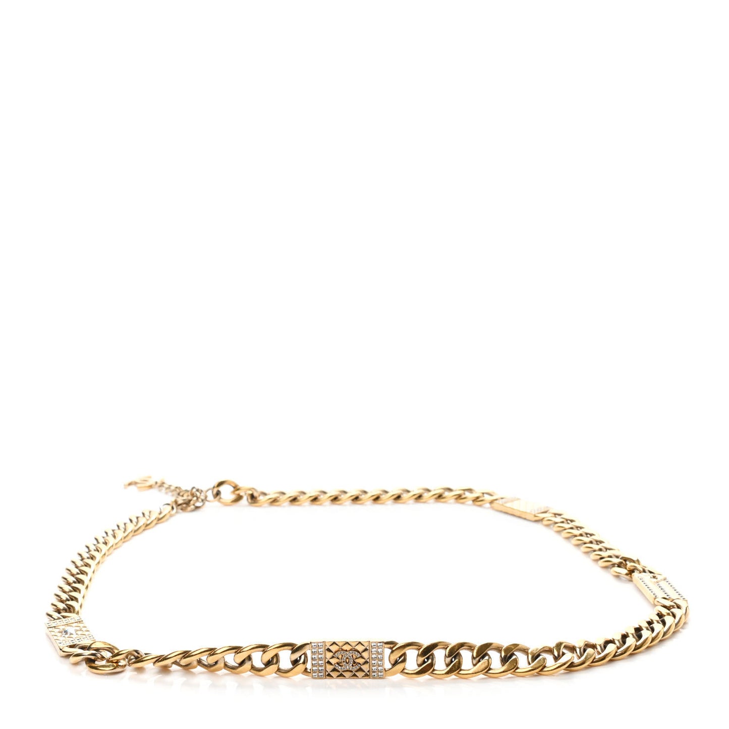 Crystal CC Cuba Chain Belt Gold
