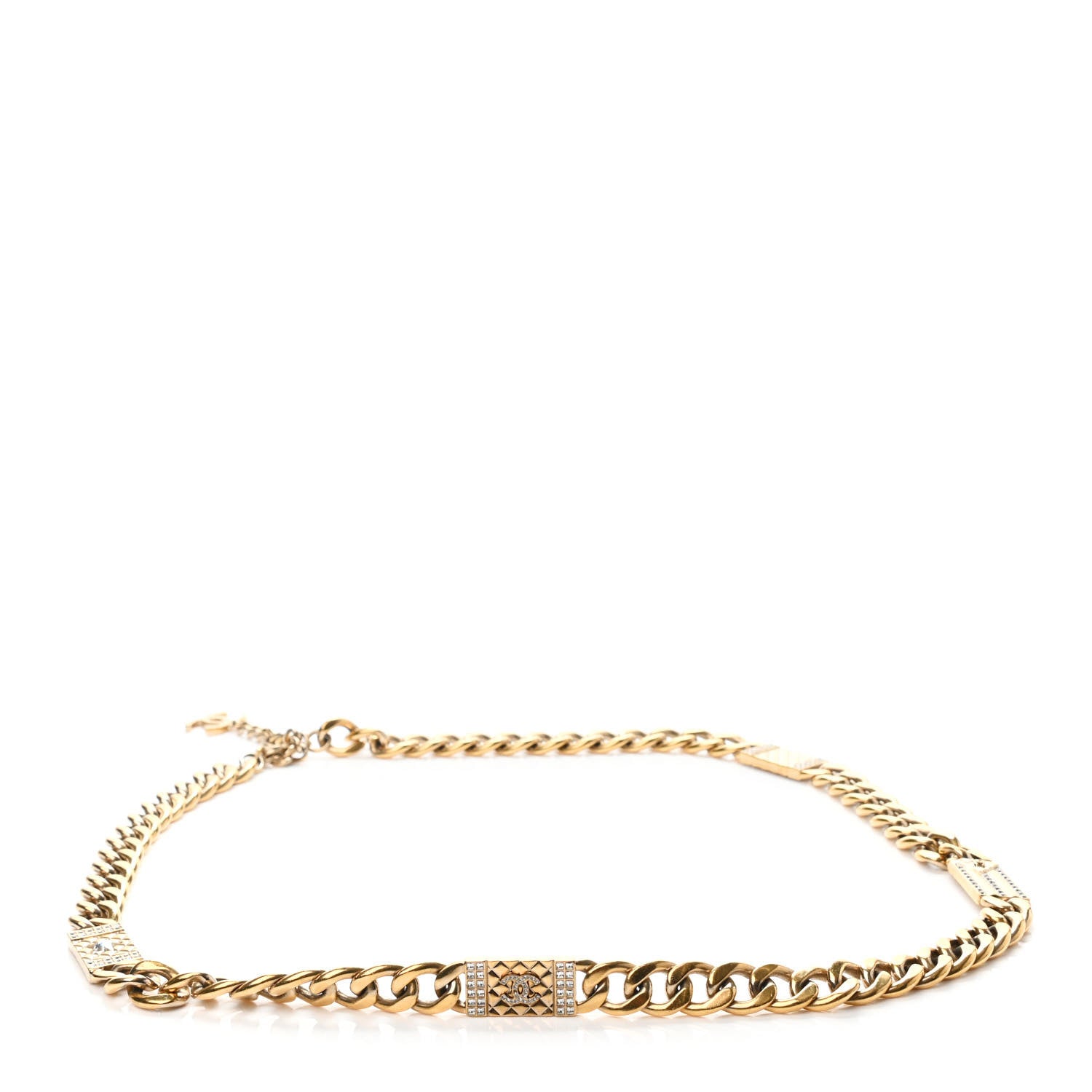 Chanel Crystal CC Cuba Chain Belt Gold 1 of 4
