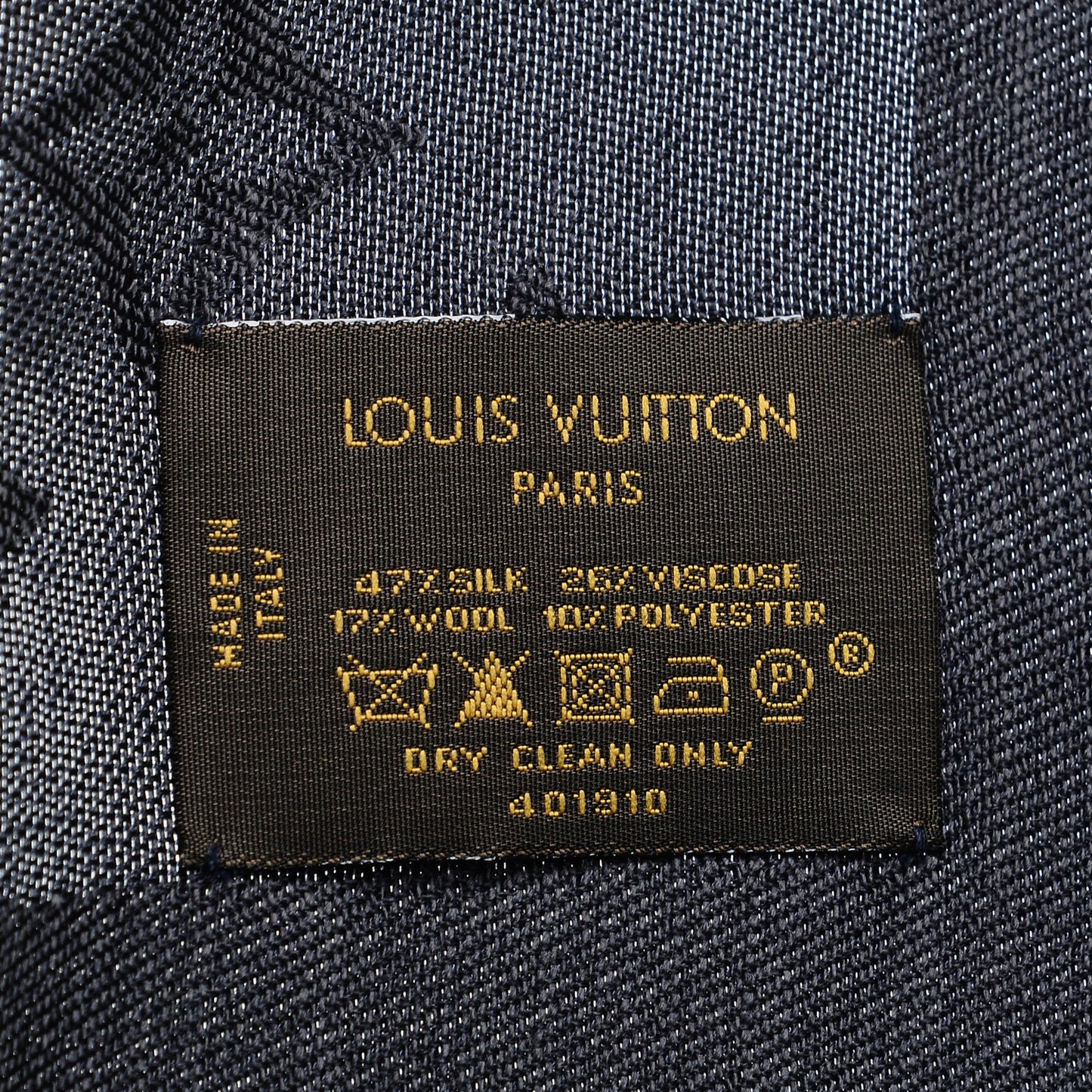 Silk Lurex Wool Monogram Shine Shawl Black