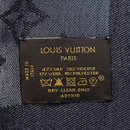 Louis Vuitton Silk Lurex Wool Monogram Shine Shawl Black 4 of 4