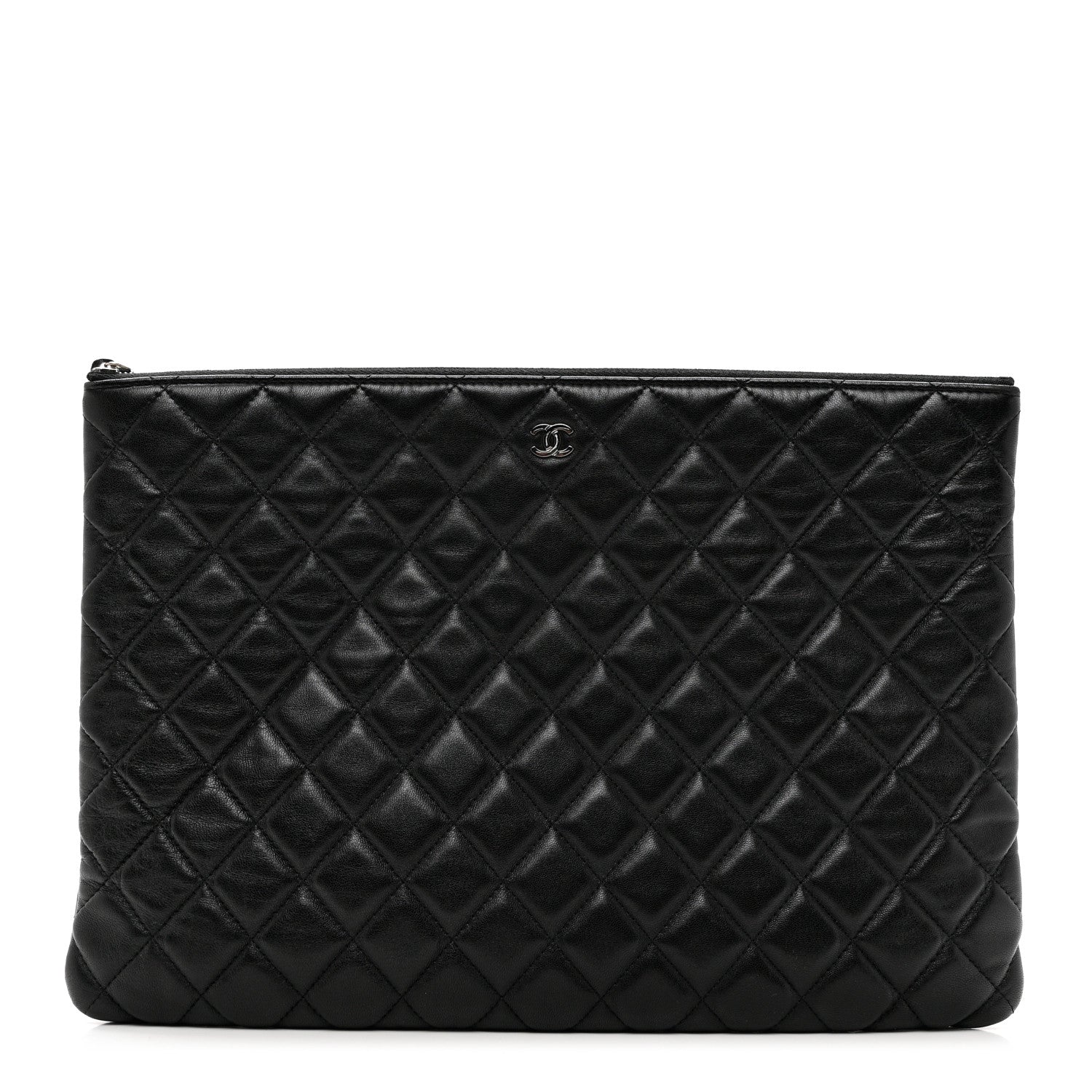 Chanel Lambskin Quilted Large Cosmetic Case Black 1 of 7