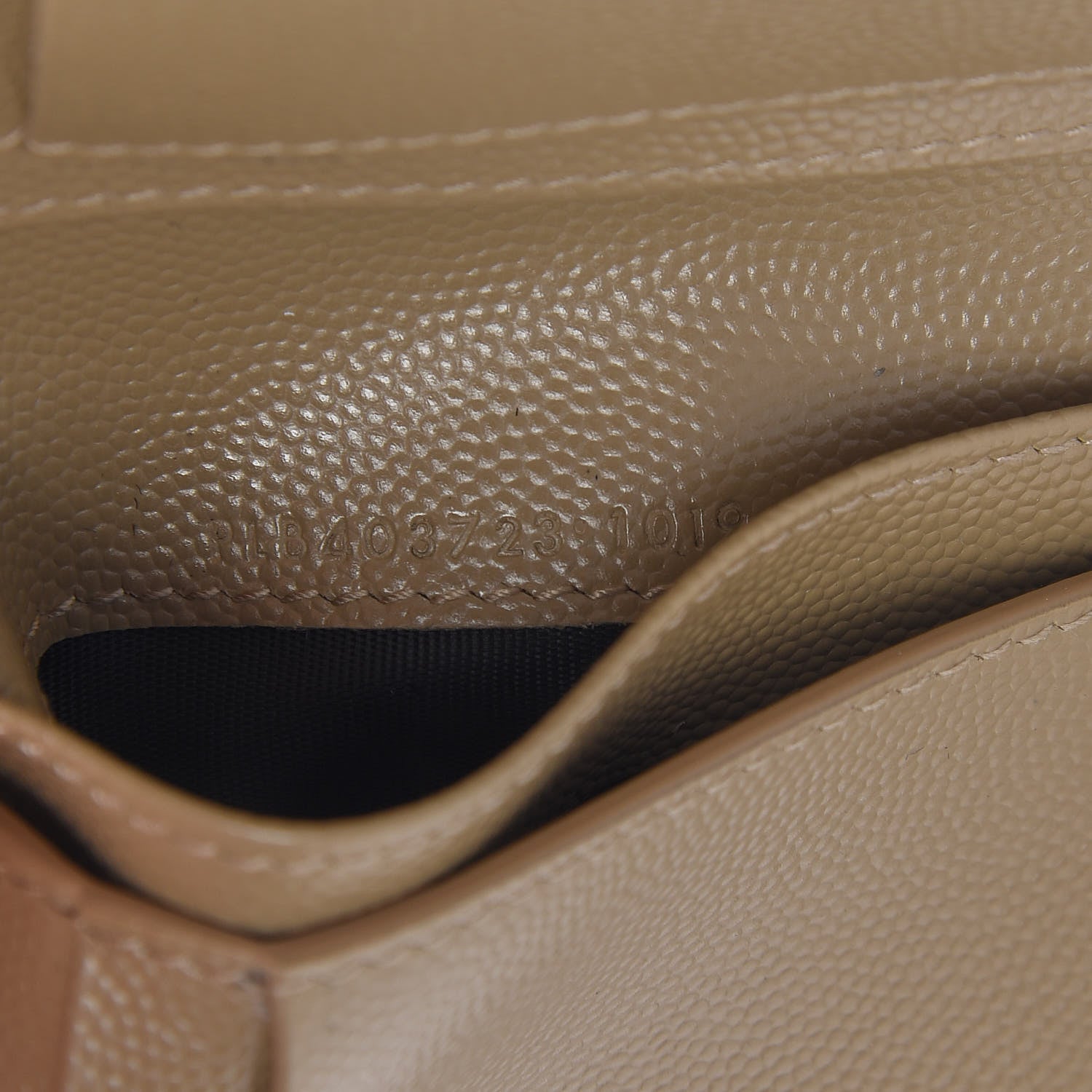 Saint Laurent Grain De Poudre Matelasse Chevron Monogram Compact Zip Around Wallet Dark Latte 7 of 8