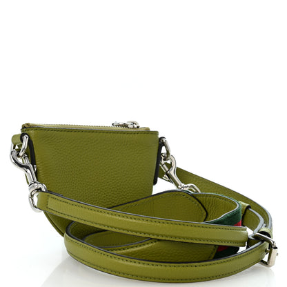 Gucci Pebbled Calfskin Mini B Shoulder Bag Olive Green 2 of 9