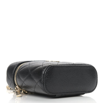 Chanel Caviar Quilted Small Handle With Care Vanity Case With Chain Black 4 of 9