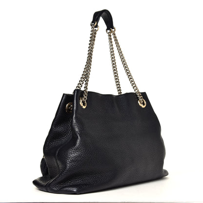 Gucci Pebbled Calfskin Medium Soho Chain Shoulder Bag Black 5 of 8