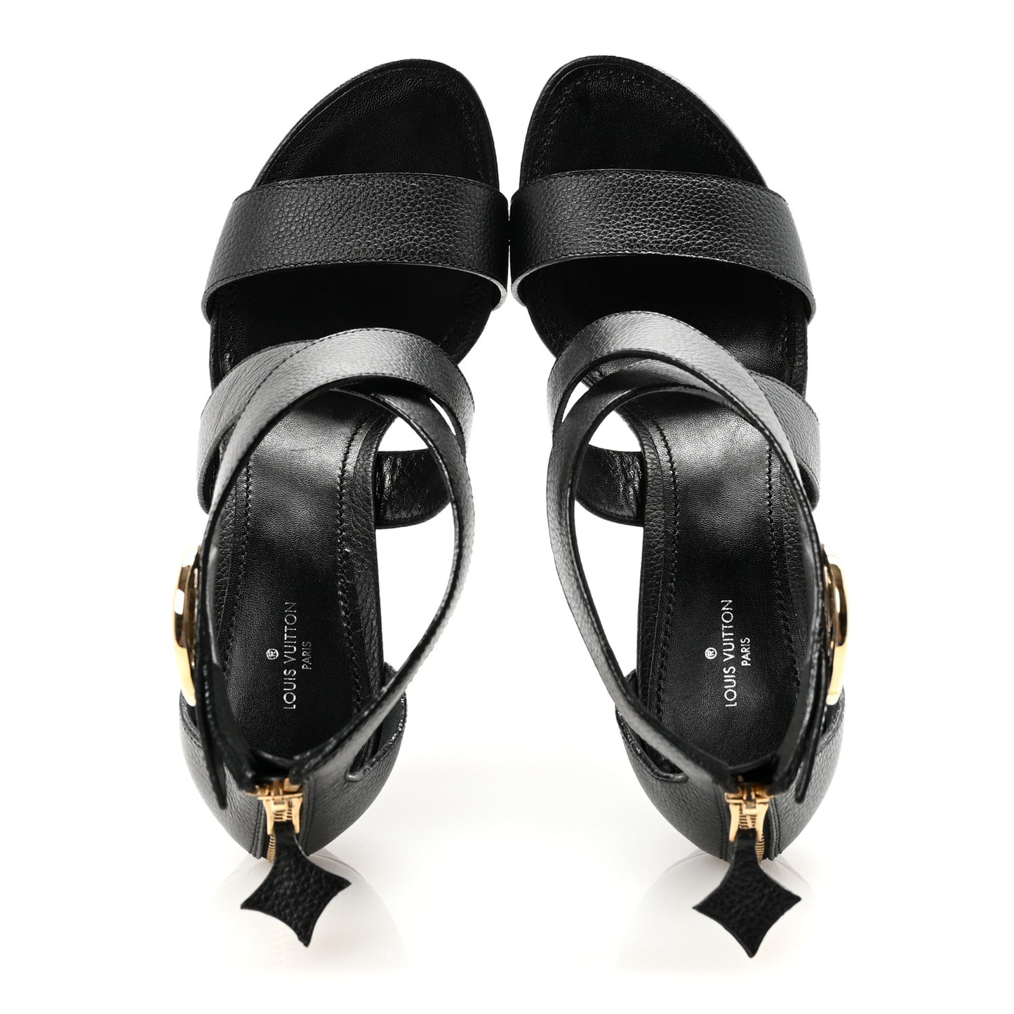 Grained Calfskin Horizon Platform Sandals 39.5 Black
