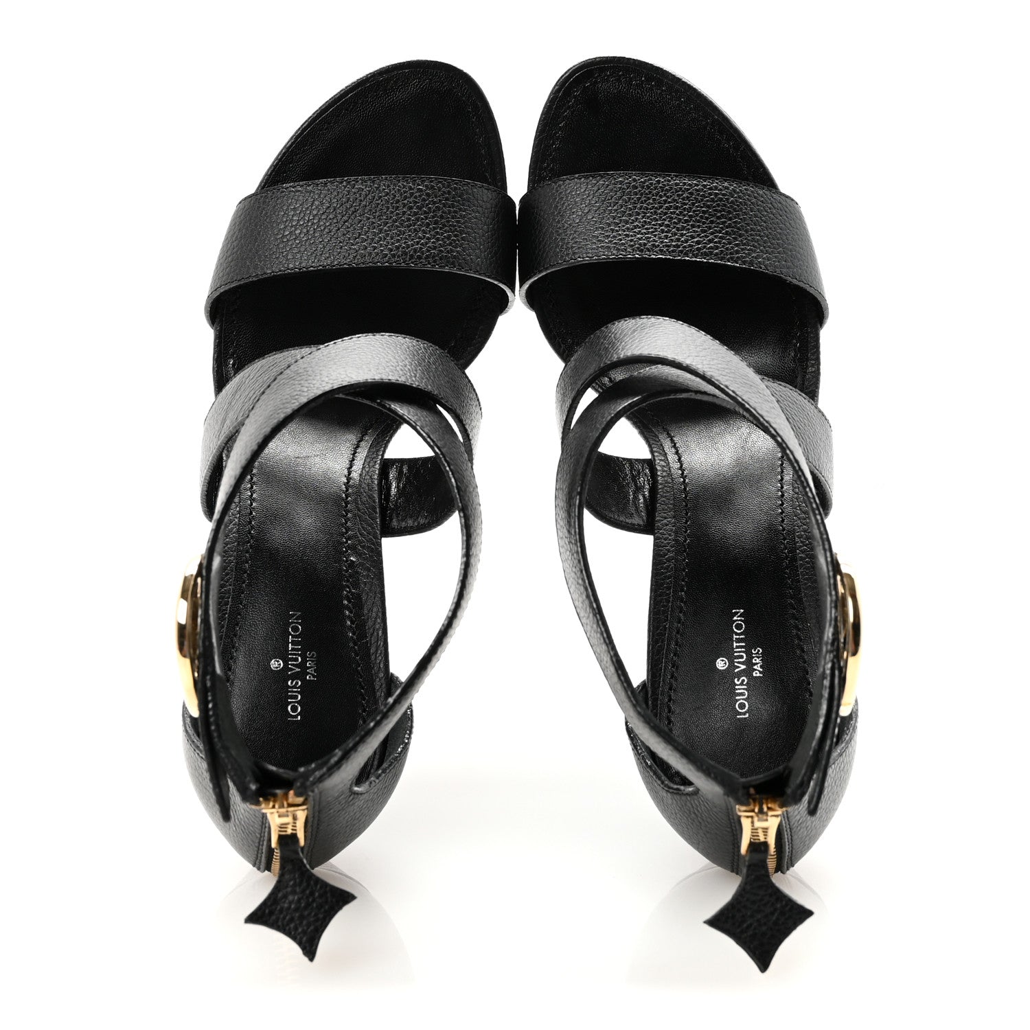 Louis Vuitton Grained Calfskin Horizon Platform Sandals 39.5 Black 2 of 10