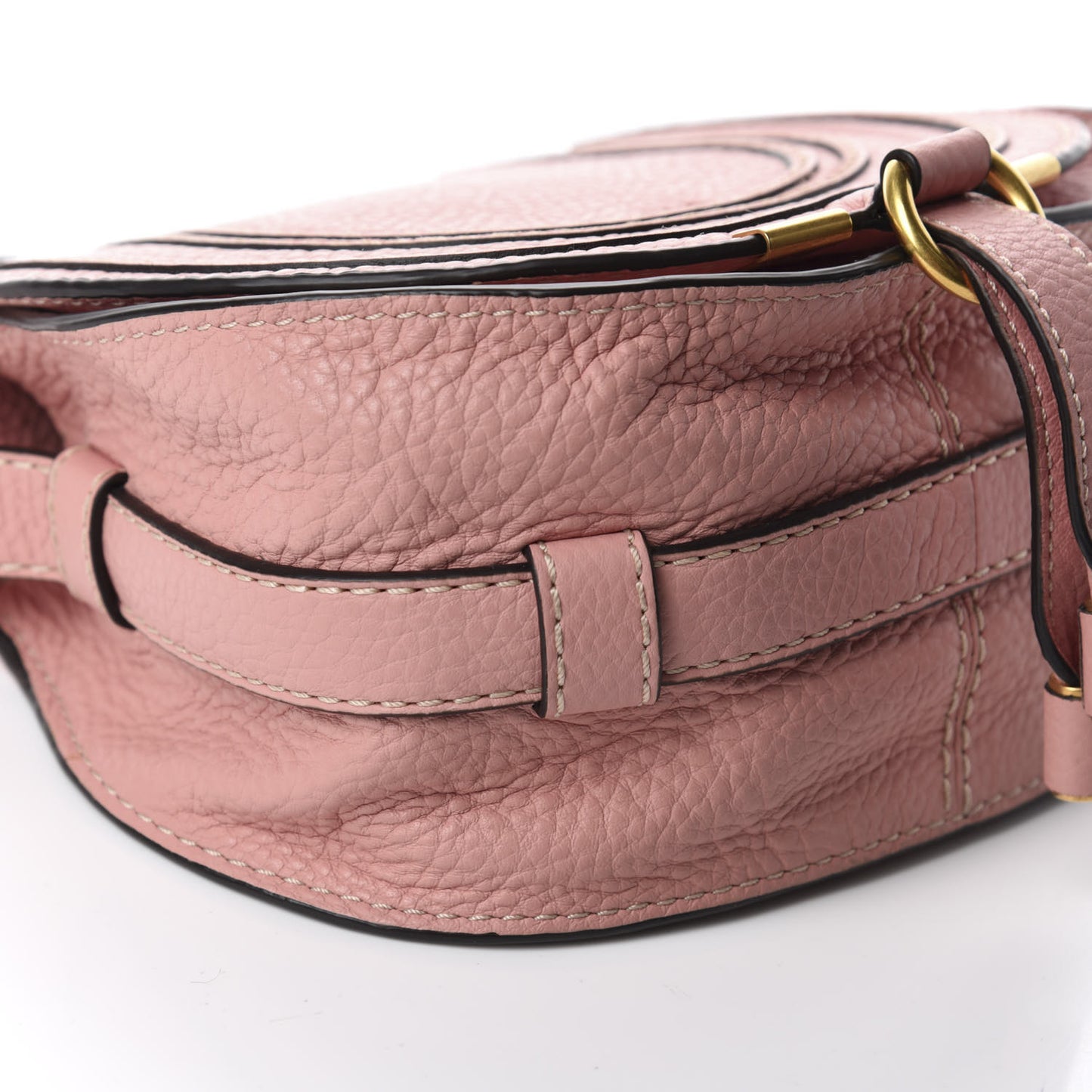 Calfskin Mini Marcie Round Crossbody Bag Fallow Pink