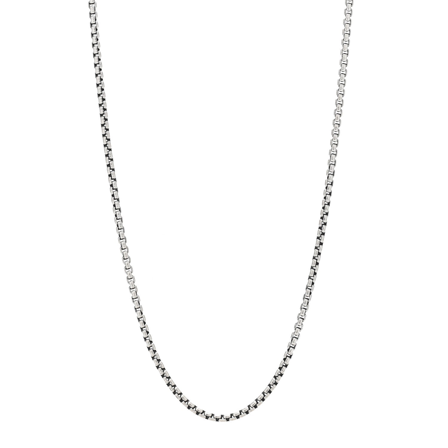 David Yurman Sterling Silver 1.7mm Baby Box Chain Necklace 24" 1 of 4