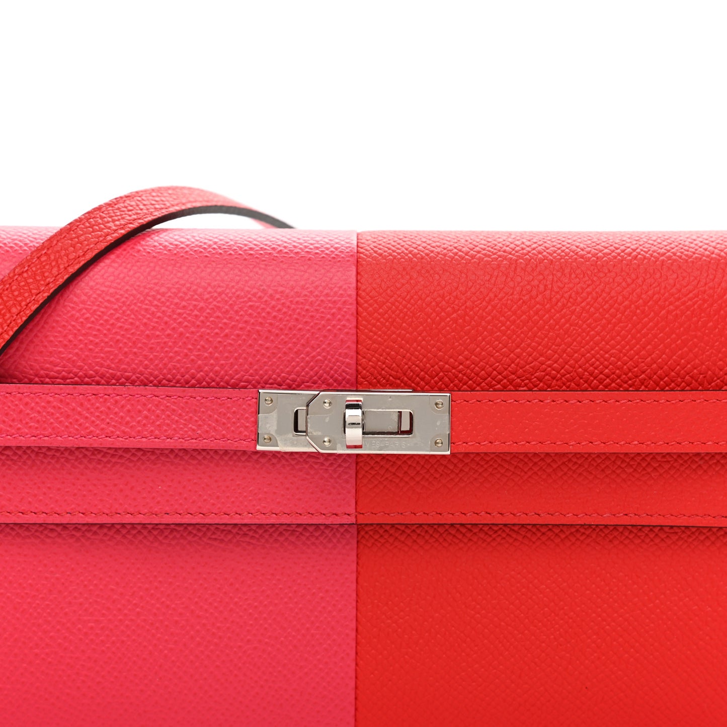 Epsom Tri-Color Kelly Wallet To Go Rouge De Coeur Rose Extreme Bleu Zanzibar