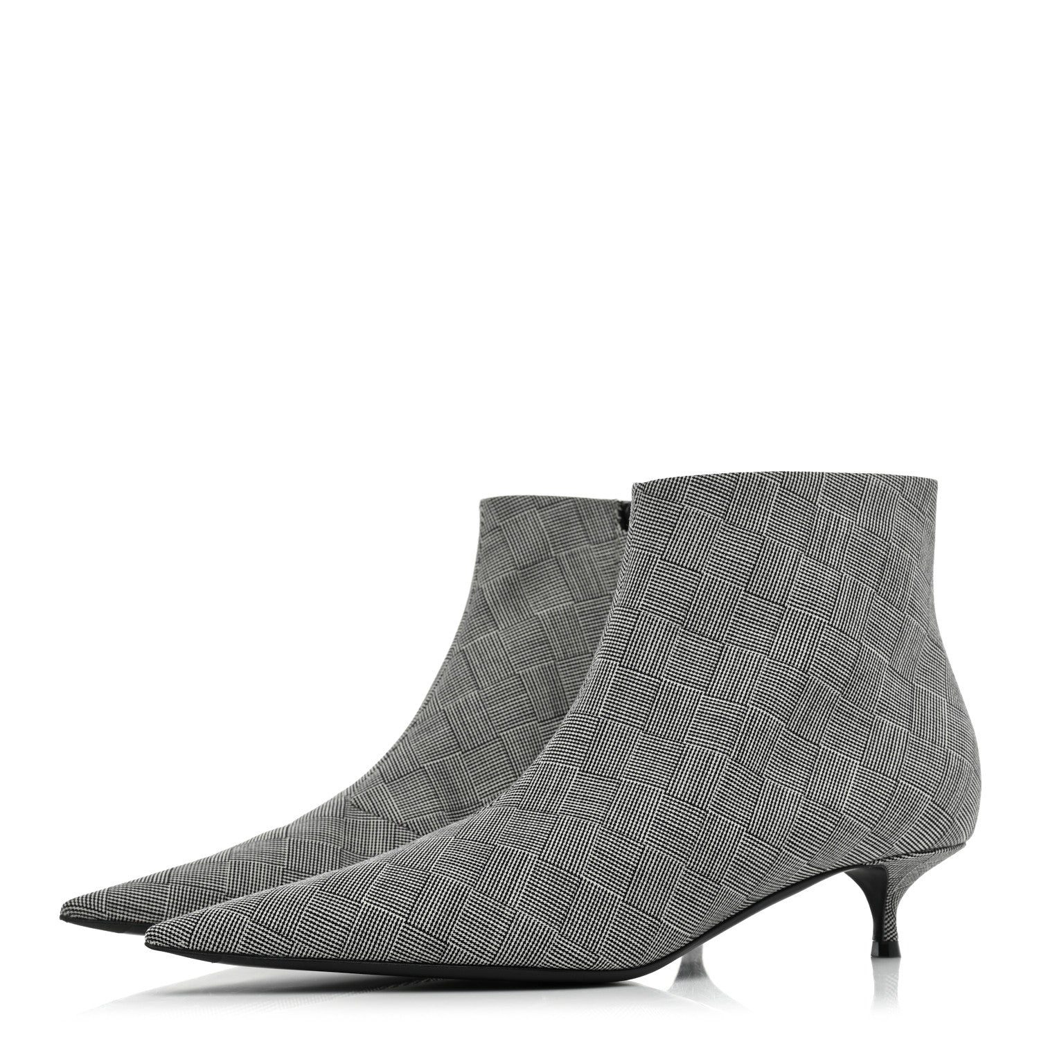Balenciaga Wool Checked Knife Pointy Toe Boots 40 3 of 9