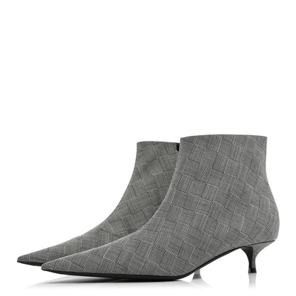 Balenciaga Wool Checked Knife Pointy Toe Boots 40 3 of 9