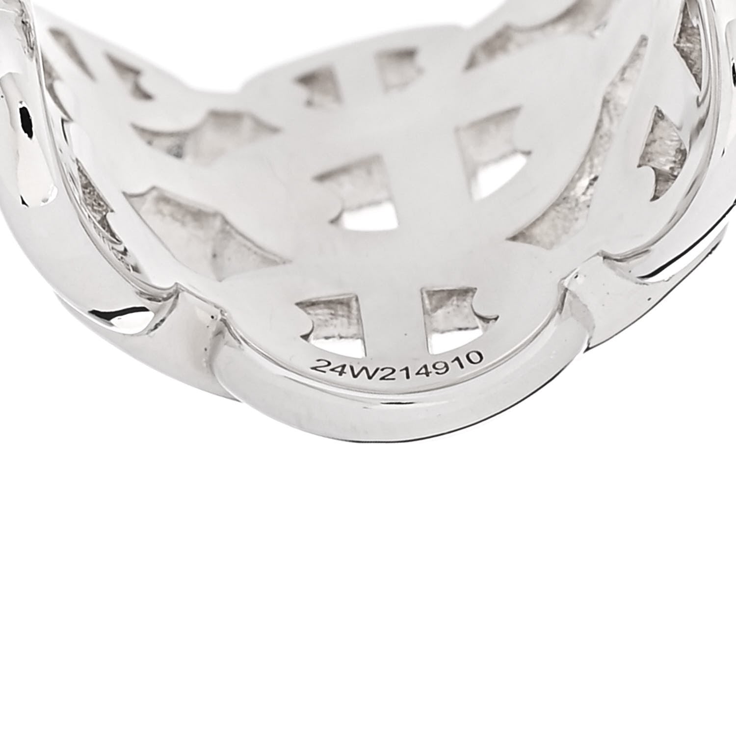 Hermes Sterling Silver GM Chaine d'ncre Enchainee Band Ring 51 5.75 5 of 7