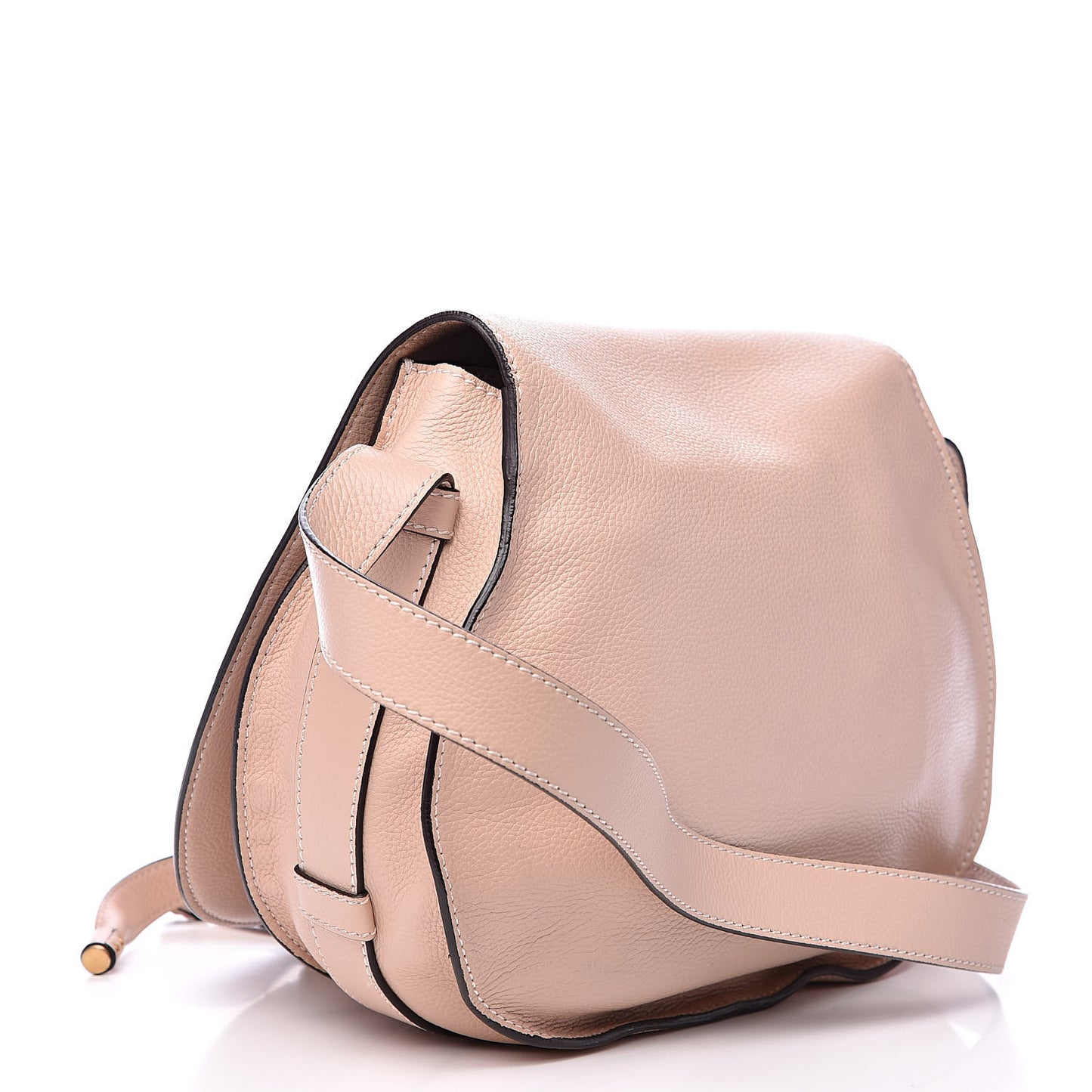 Calfskin Medium Marcie Round Crossbody Bag Blush Nude