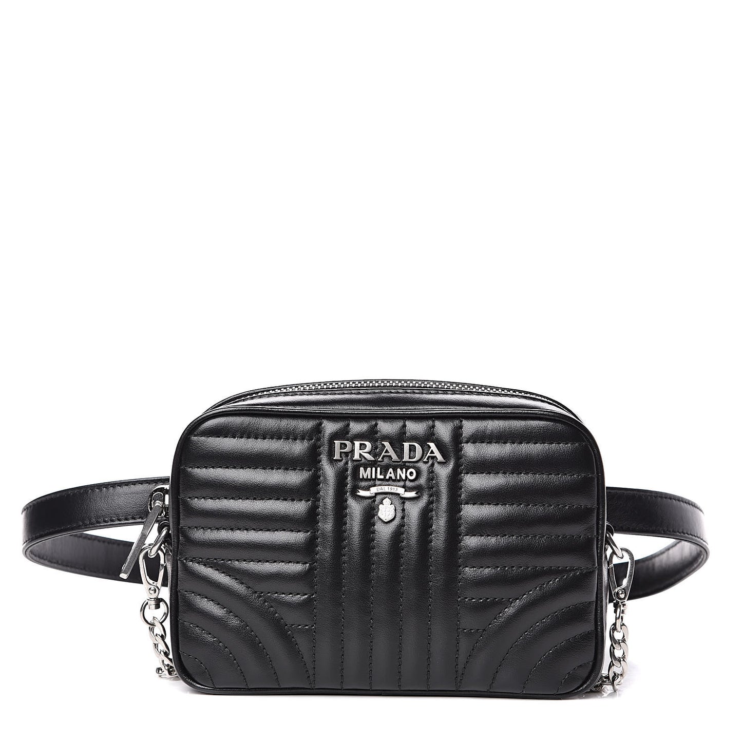 Soft Calfskin Impunture Diagramme Belt Bag Black