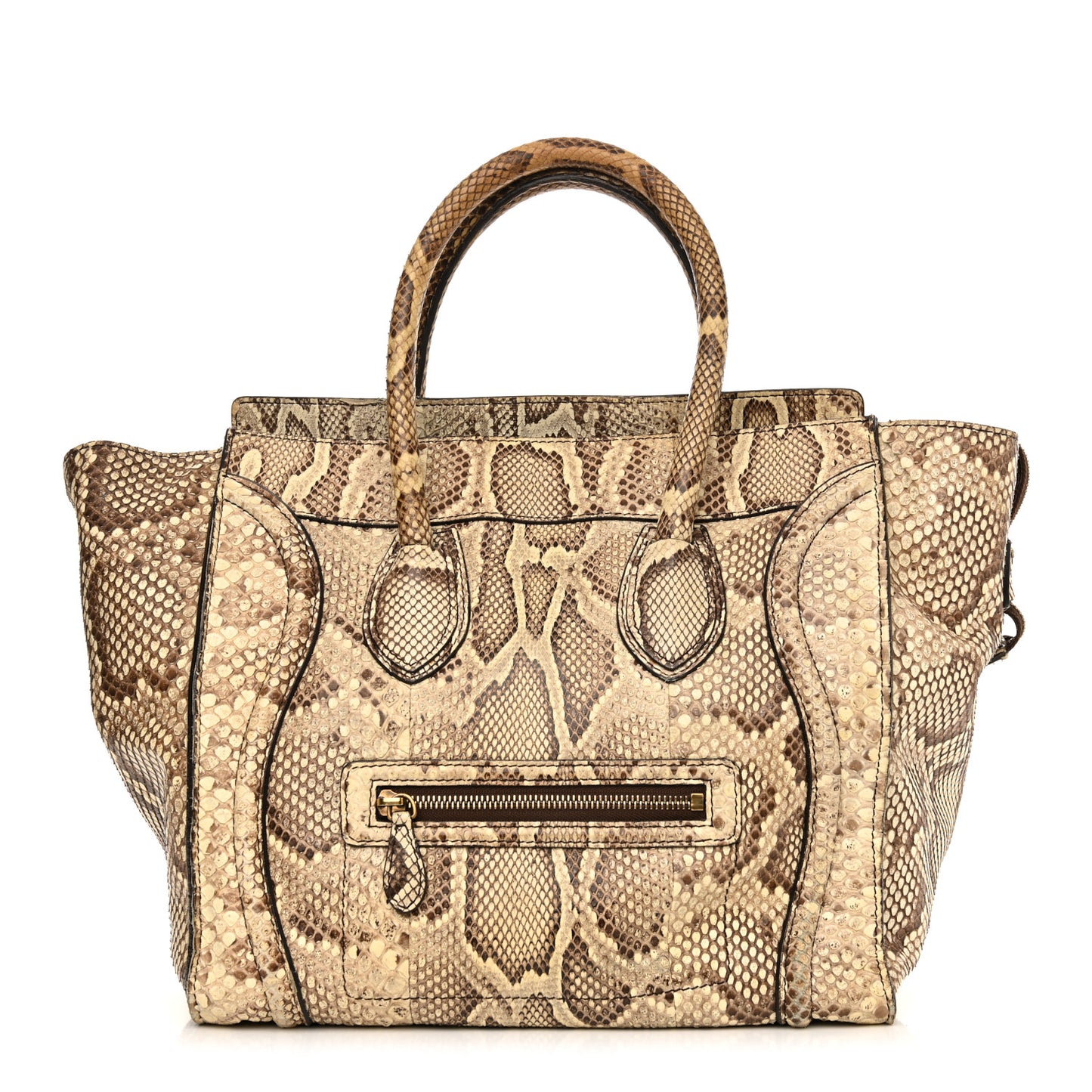 Snakeskin Mini Luggage Beige