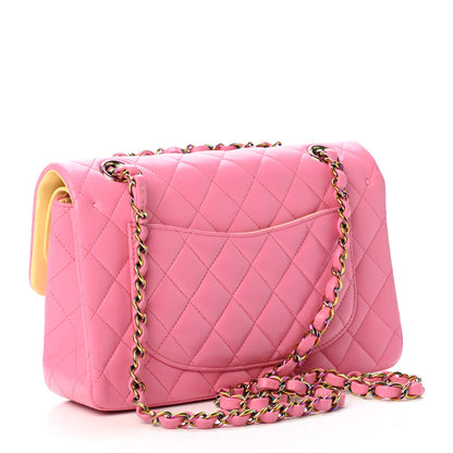 Chanel Lambskin Quilted Small Double Flap Pink Yellow 2 of 4