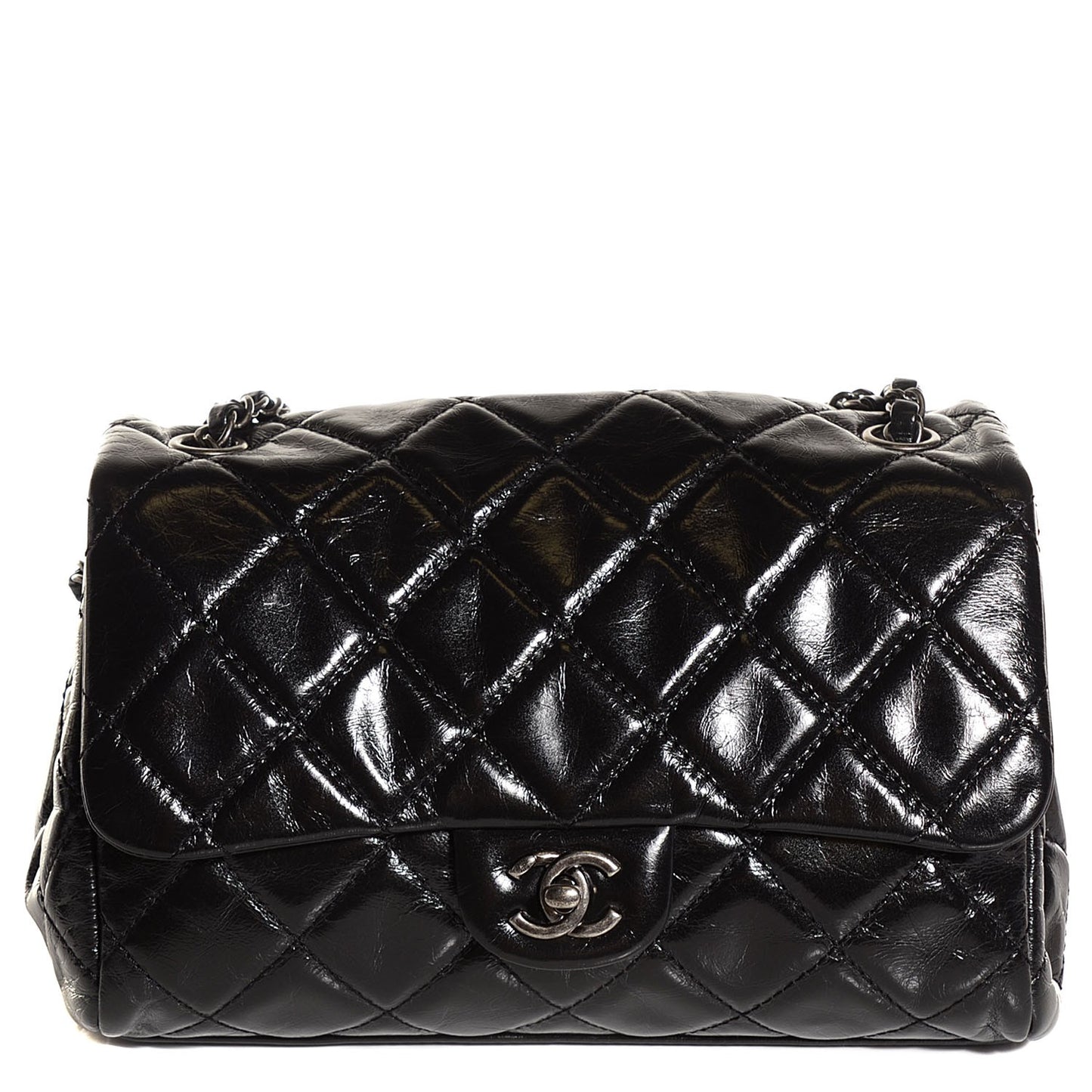 Calfskin Quilted Coco Soft Flap Black