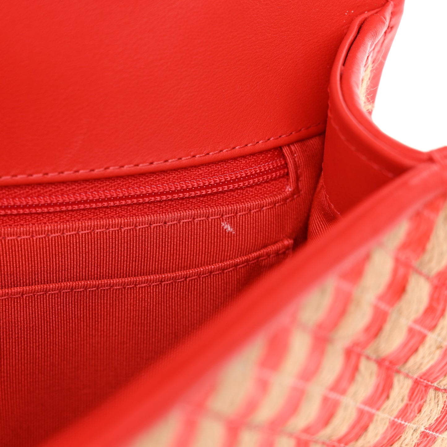 Raffia Jute Striped Medium Urban Jungle Single Flap Red