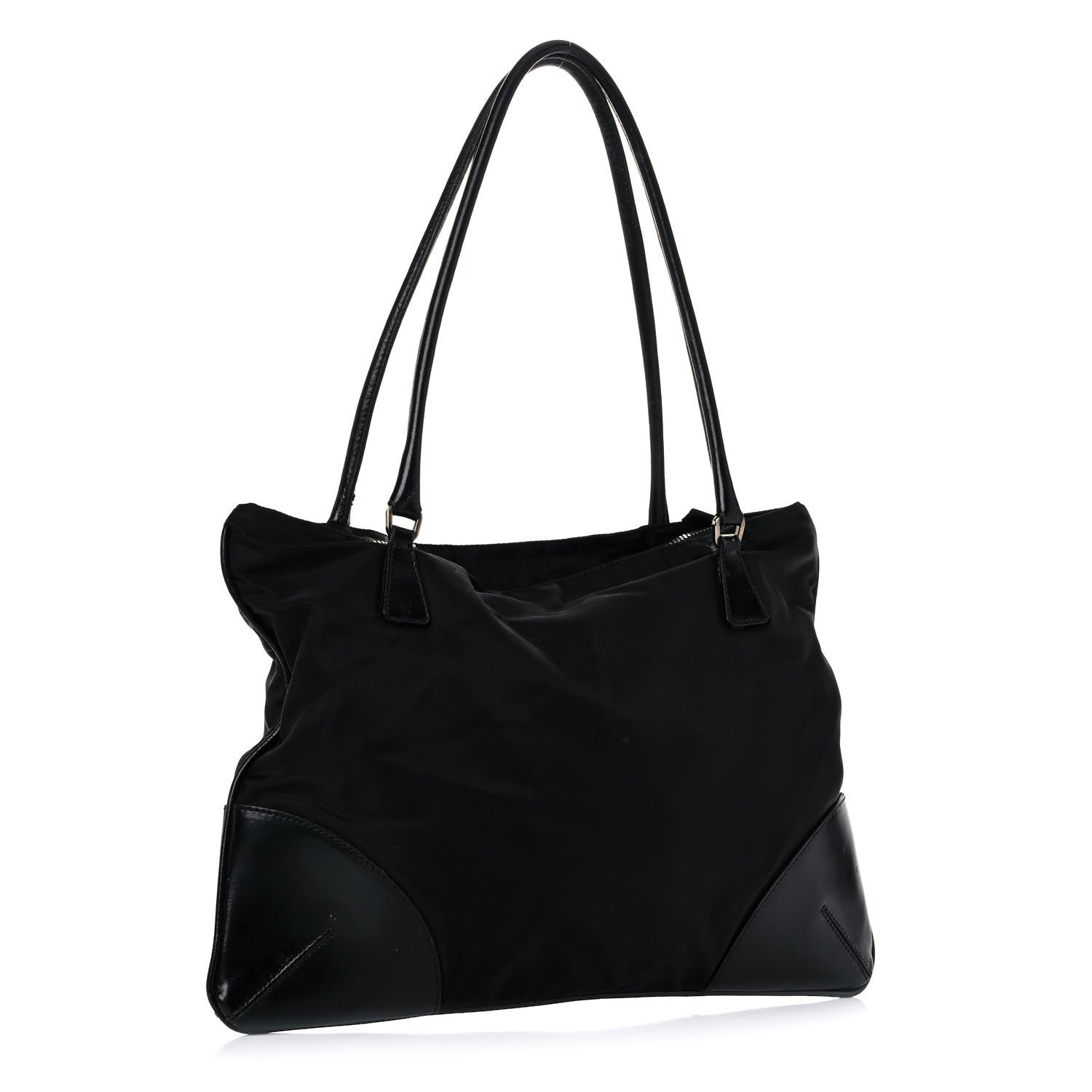 Prada Tessuto Nylon Soft Calf Tote Black 2 of 20