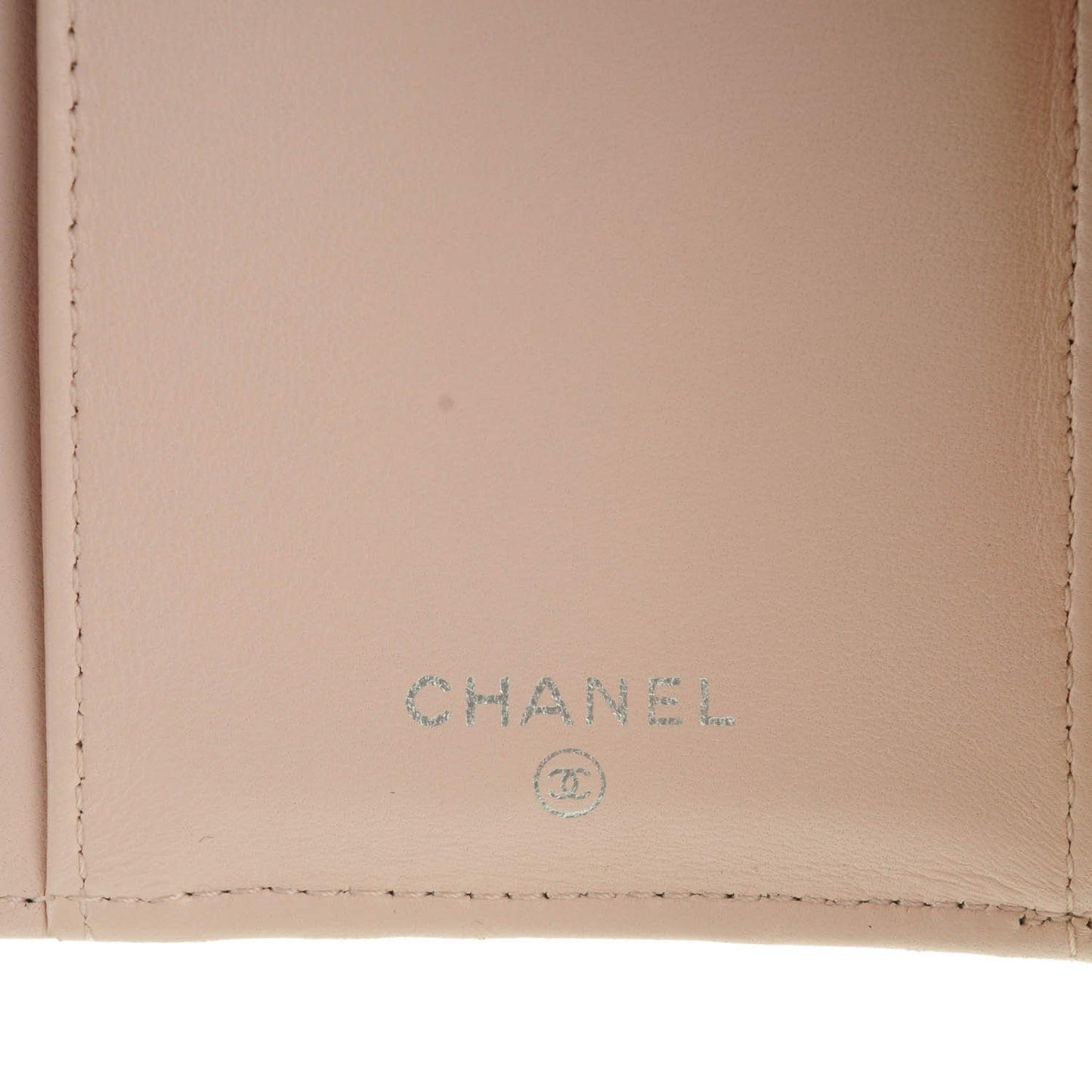 Lambskin Quilted Large Flap Wallet Beige Clair