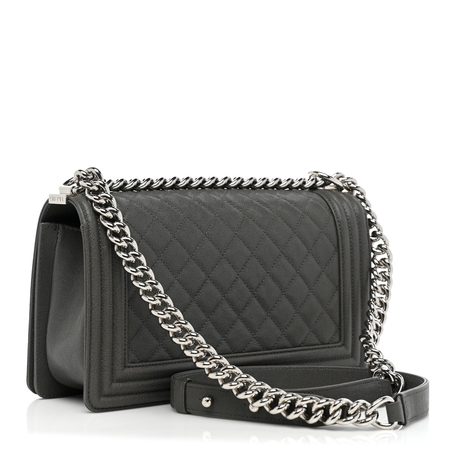 Chanel Caviar Quilted Medium Boy Flap Grey 3 of 8