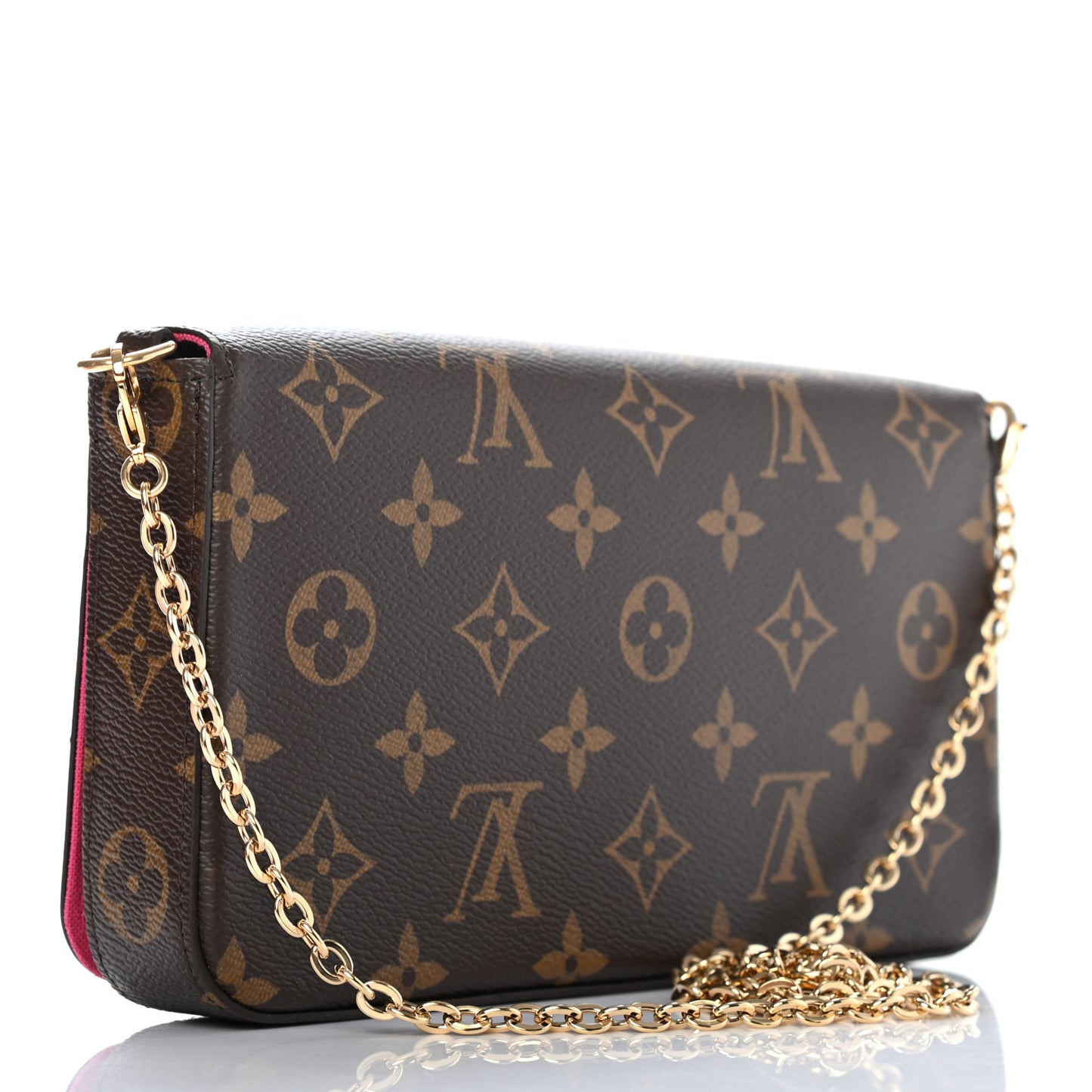 Monogram 2021 Christmas Animation Hollywood Pochette Felicie Chain Wallet Fuchsia