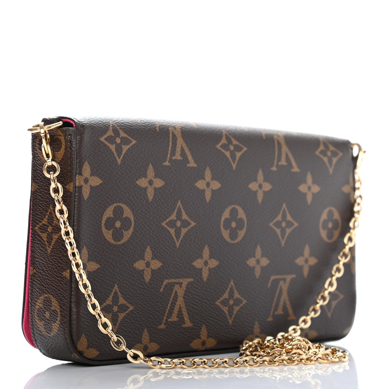 Louis Vuitton Monogram 2021 Christmas Animation Hollywood Pochette Felicie Chain Wallet Fuchsia 3 of 8