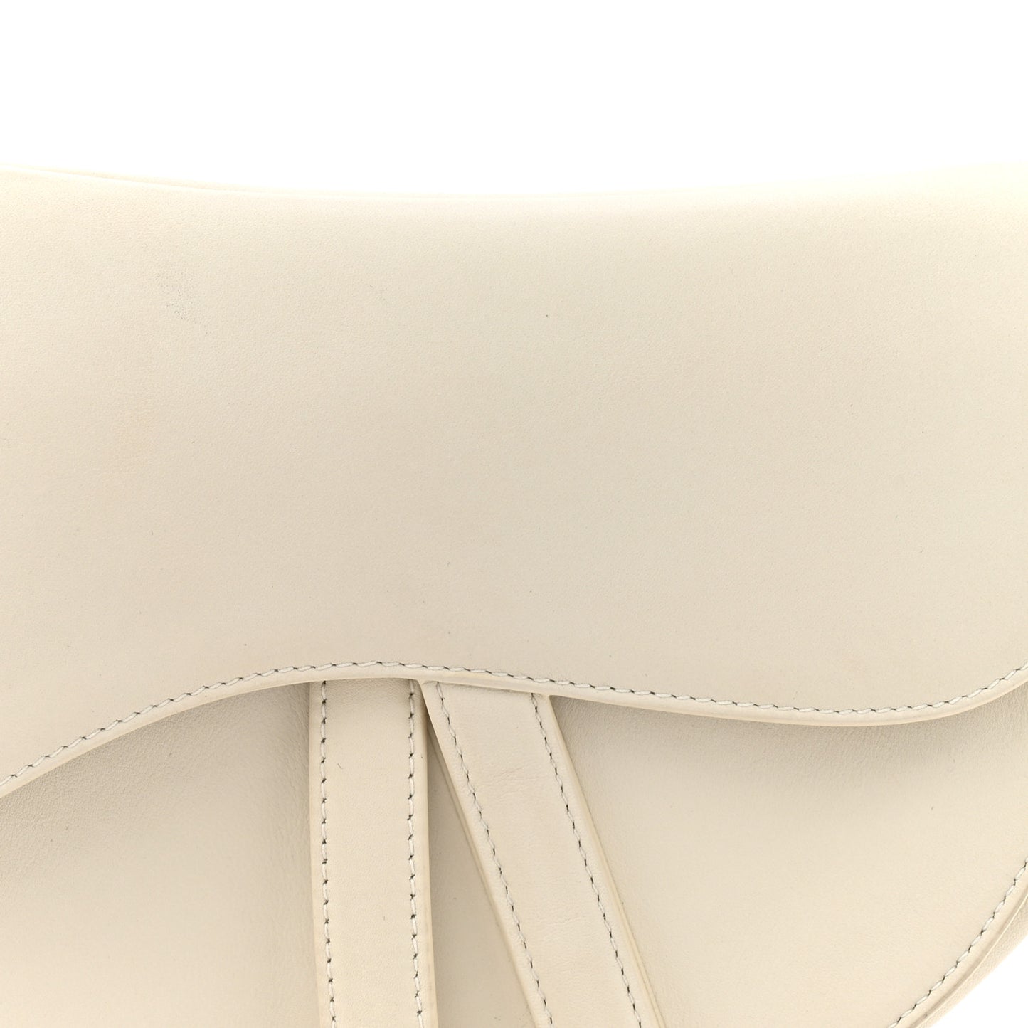 Ultra Matte Calfskin Saddle Bag Off White