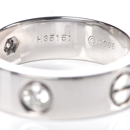 Cartier 18K White Gold 3 Diamond 5.5mm LOVE Ring 52 6 4 of 6