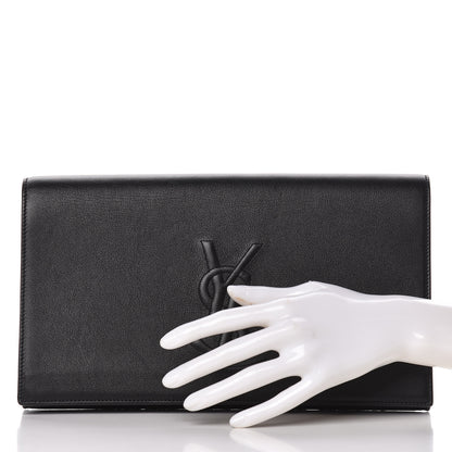 Saint Laurent Calfskin Monogram Large Belle De Jour Clutch Black 2 of 12