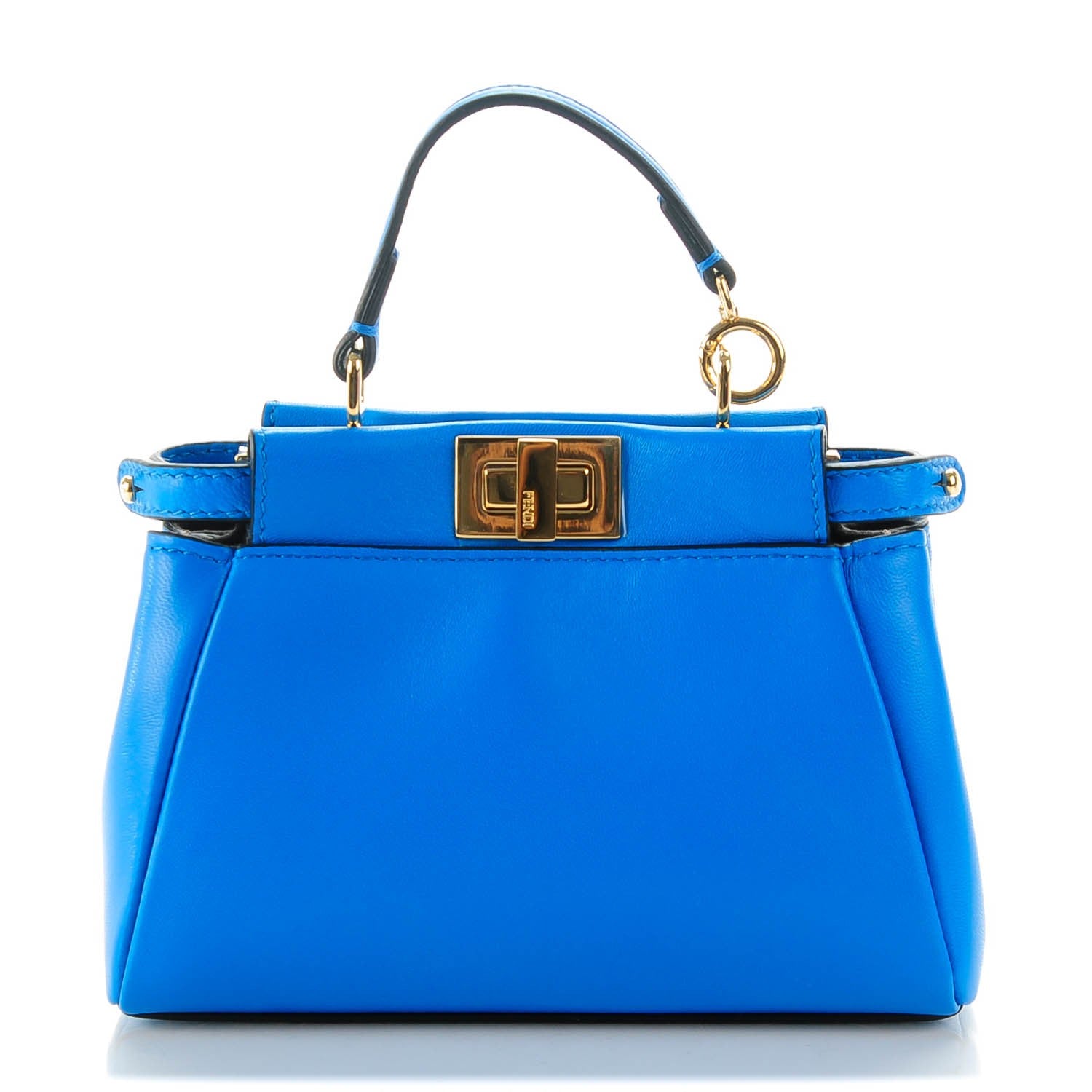 Fendi Shiny Nappa Micro Peekaboo Iconic Satchel Blue Royal 1 of 9