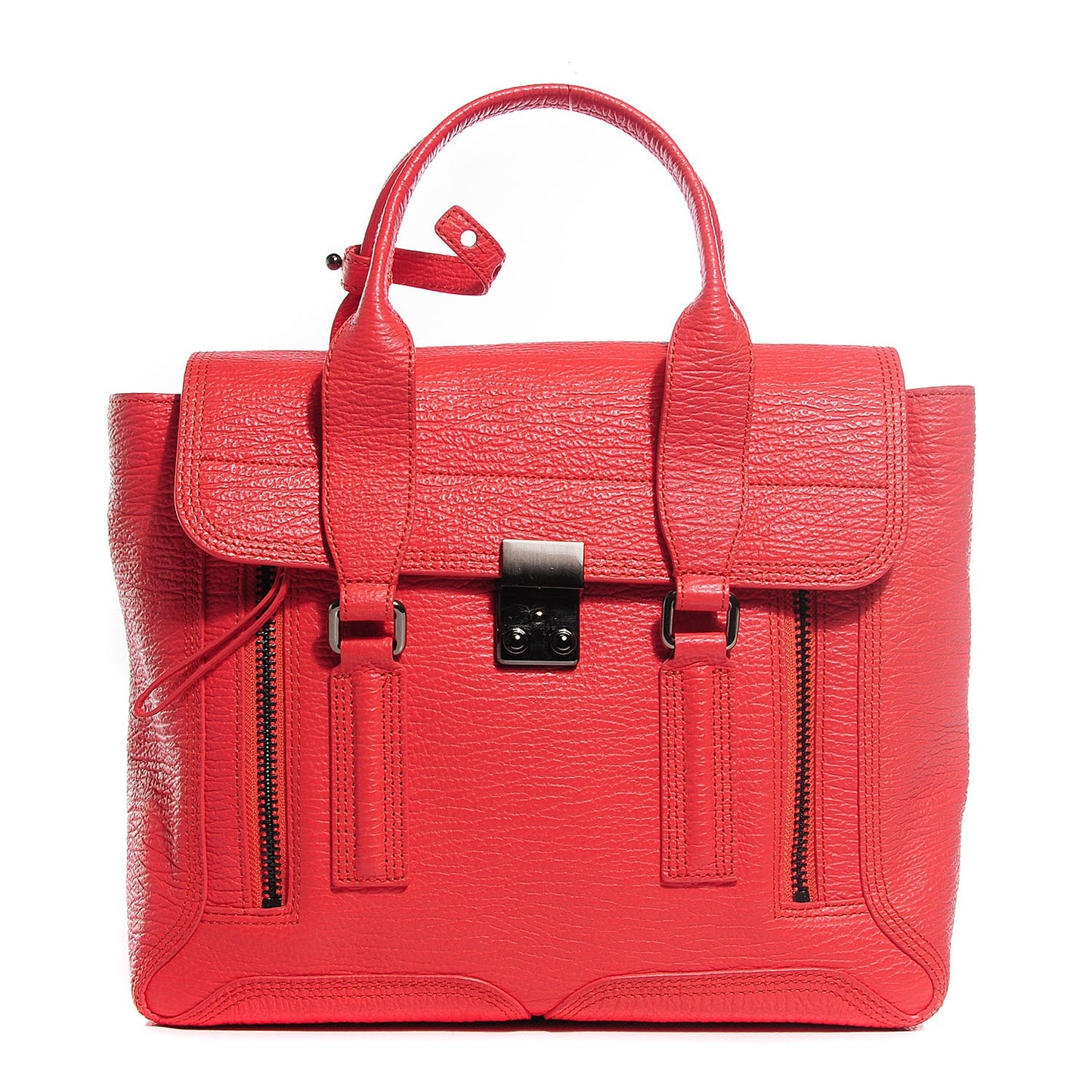 3.1 Textured Calfskin Medium Pashli Satchel Coral